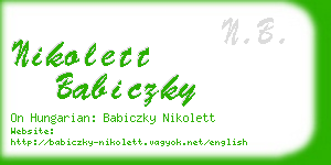 nikolett babiczky business card